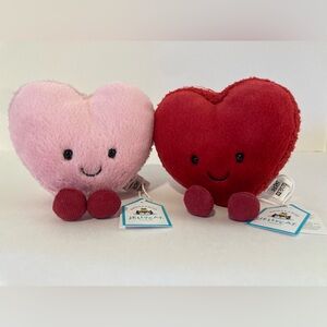 NWT Jellycat Colette Heart Macaron & Arlette Heart Macaron - SOLD OUT - Set of 2